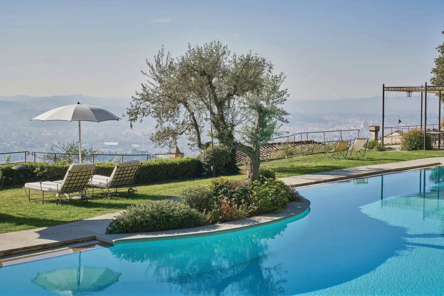 Pool area - event space of Belmond Villa San Michele Florence Tuscany Italy