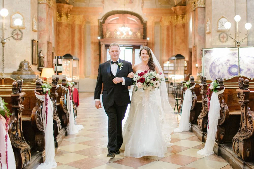 Vienna Christmas wedding ceremony at Peterskirche St. Peter's Church